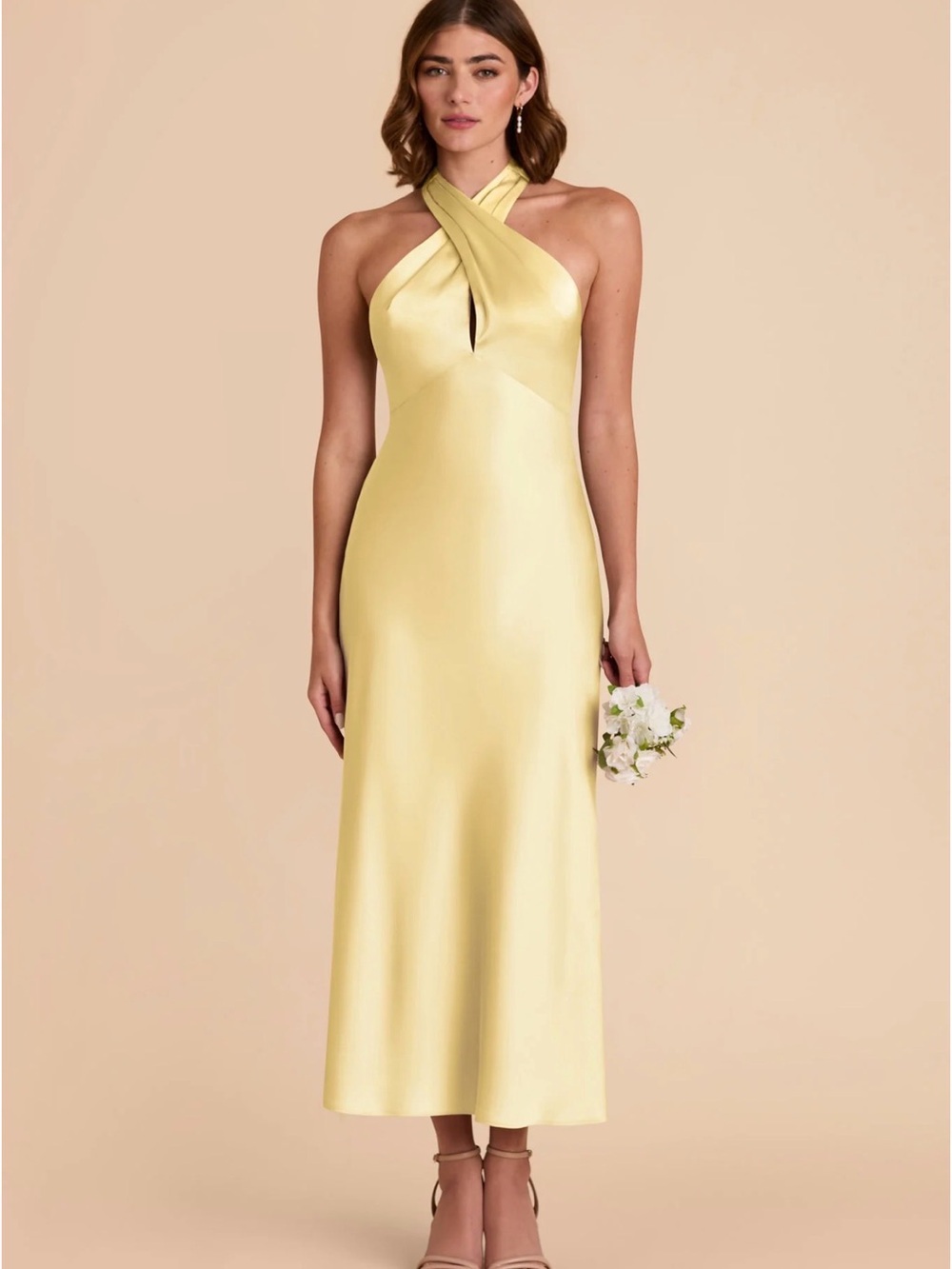Birdy Grey Monique Matte Satin Dress - Lemon Sorbet